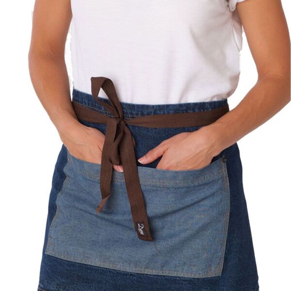 Washed Denim Contrast Waist Apron Thumbnail